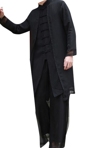 Online Custom fashion youth Kungfu shirt Han suit men's Chinese Style Men's costume ancient style ancient costume long shirt Chinese style robe linen suit Kungfu SHIRT CREW drama suit  SKF006 detail view-4